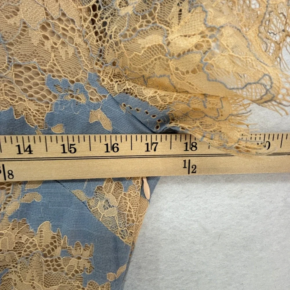 Storia Blue Lace Mini Dress L Romantic Cottagecore Fairy Coquette Feminine - Picture 8 of 11